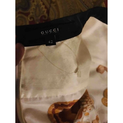 Pre-owned Gucci Silk Blouse In Beige