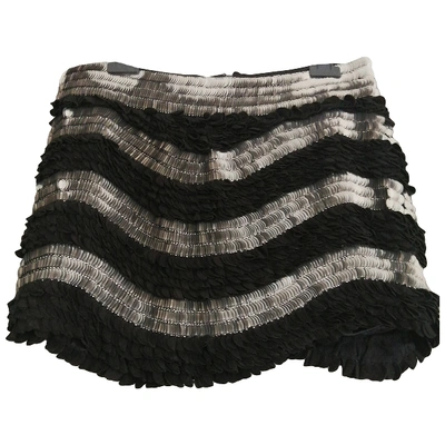 Pre-owned Ferragamo Glitter Mid-length Skirt In Black