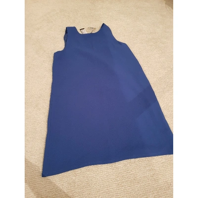 Pre-owned Au Jour Le Jour Silk Mini Dress In Blue