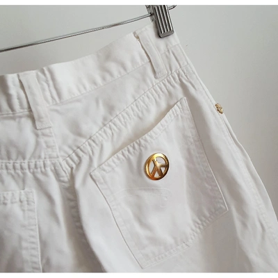 Pre-owned Moschino White Cotton Jeans