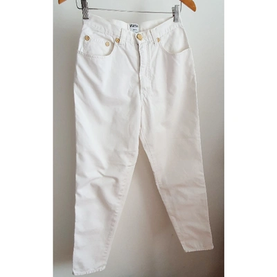 Pre-owned Moschino White Cotton Jeans