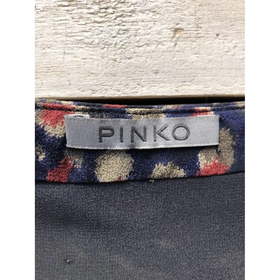 Pre-owned Pinko Silk Mini Skirt In Blue