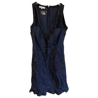 Pre-owned Costume National Silk Mini Dress In Blue