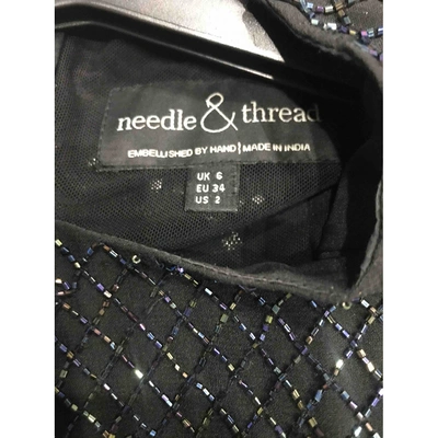 Pre-owned Needle & Thread Glitter Mini Dress In Black