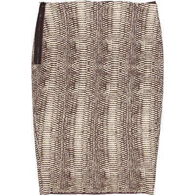 Pre-owned Lanvin Silk Mid-length Skirt In Brown