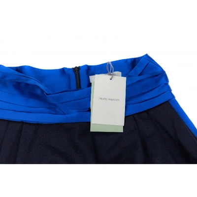 Pre-owned Pierre Balmain Wool Mini Skirt In Blue