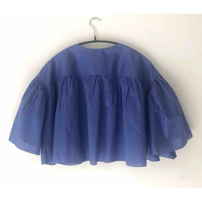 Pre-owned Vika Gazinskaya Blue Cotton Top