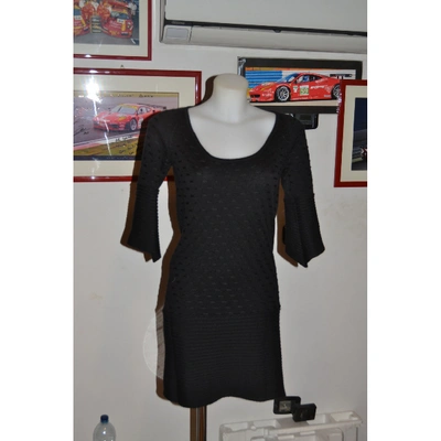 Pre-owned Jo No Fui Wool Mini Dress In Black