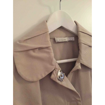 Pre-owned Pinko Beige Cotton Trench Coat