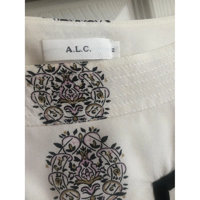 Pre-owned A.l.c Silk Mini Skirt In Ecru