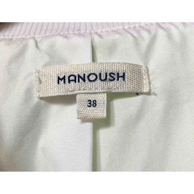 Pre-owned Manoush Biker Jacket In White
