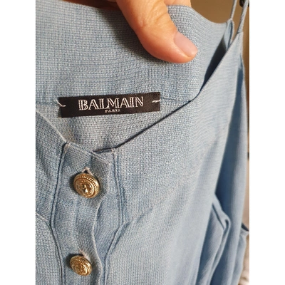 Pre-owned Balmain Maxi Dress In Blue