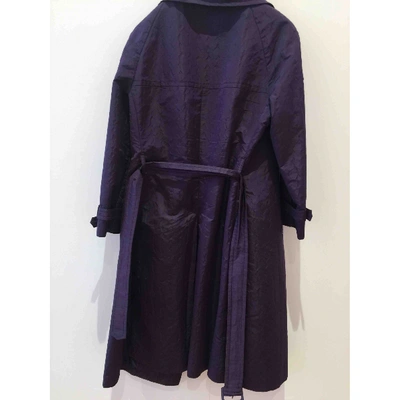 Pre-owned Prada Silk Trench Coat In Purple