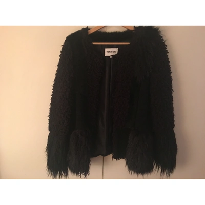 Pre-owned American Retro Black Faux Fur Jacket