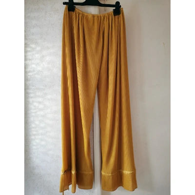 Pre-owned Mulberry Large Pants In Yellow