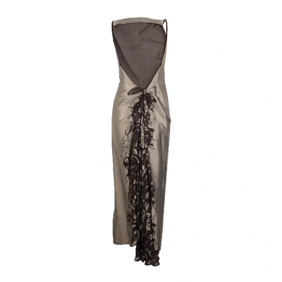 Pre-owned Stephan Janson Silk Maxi Dress In Brown