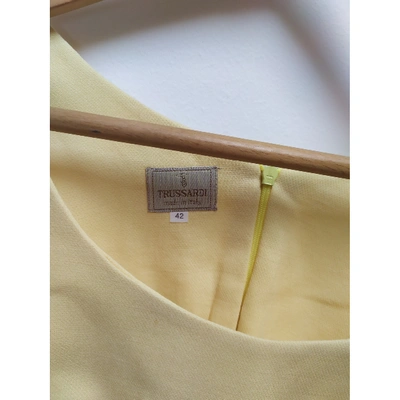 Pre-owned Trussardi Yellow Cotton Dress