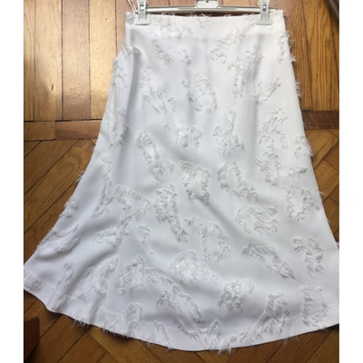 Pre-owned Jil Sander Mid-length Skirt In White