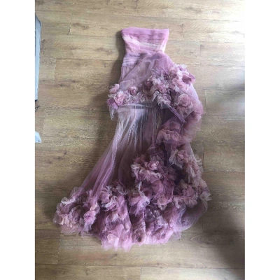 Pre-owned Marchesa Maxi Dress In Pink