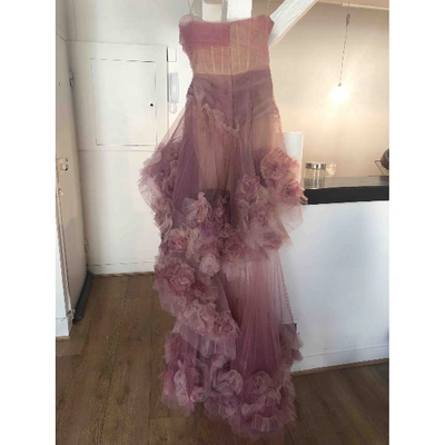 Pre-owned Marchesa Maxi Dress In Pink