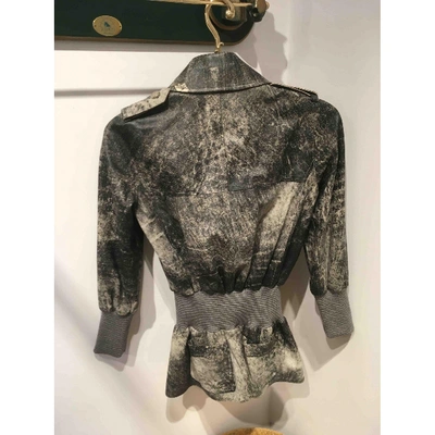 Pre-owned Chanel Leather Jacket In Grey