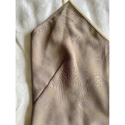 Pre-owned Atea Oceanie Beige Silk  Top