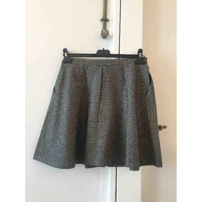 Pre-owned Claudie Pierlot Wool Mini Skirt In Grey