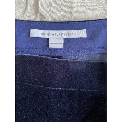 Pre-owned Diane Von Furstenberg Blue Suede Shorts