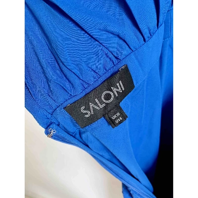 Pre-owned Saloni Blue Silk Dress