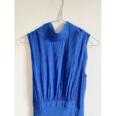 Pre-owned Saloni Blue Silk Dress