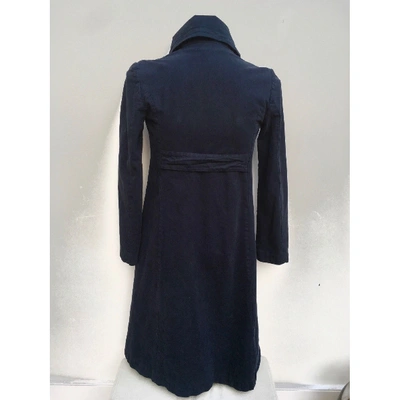 Pre-owned Marni Trench Coat In Navy