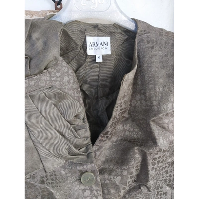 Pre-owned Armani Collezioni Silk Short Vest In Beige
