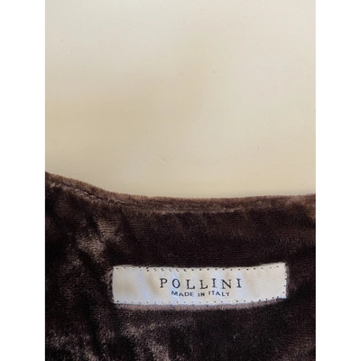 Pre-owned Pollini Velvet Mini Dress In Brown