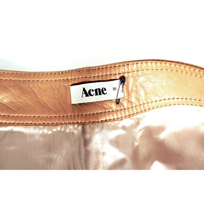 Pre-owned Acne Studios Pink Leather Trousers