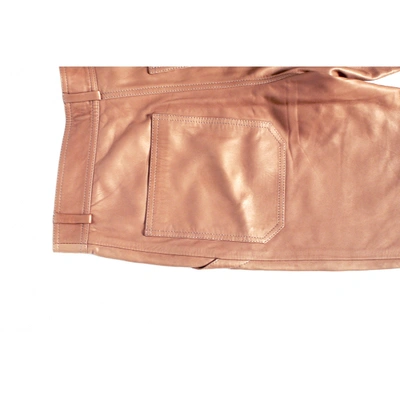 Pre-owned Acne Studios Pink Leather Trousers