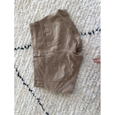 Pre-owned Blanknyc Leather Mini Short In Beige