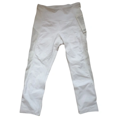 Pre-owned Lululemon White Synthetic Trousers