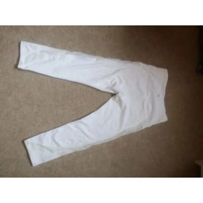 Pre-owned Lululemon White Synthetic Trousers