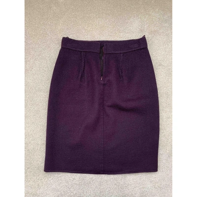 Pre-owned Loro Piana Cashmere Mini Skirt In Burgundy