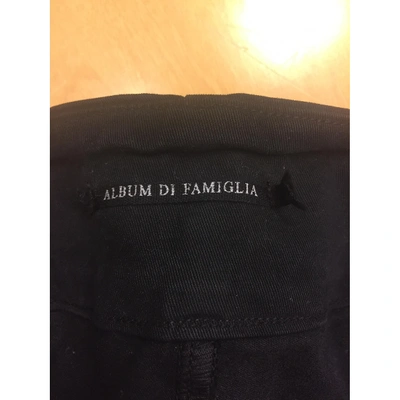 Pre-owned Album Di Famiglia Black Cotton Trousers