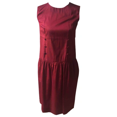 Pre-owned Saint Laurent Linen Mid-length Dress In Red