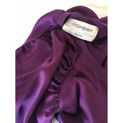 Pre-owned Saint Laurent Silk Blouse In Purple