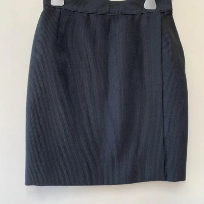 Pre-owned Versace Wool Mini Skirt In Black