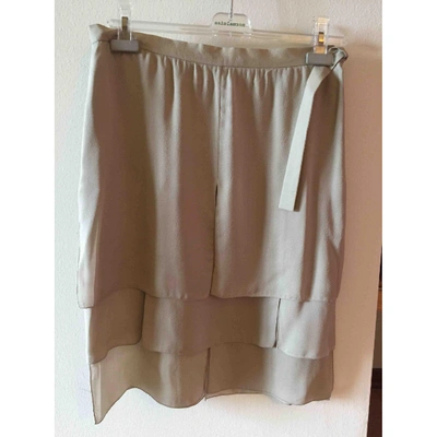 VALENTINO Pre-owned Silk Mid-length Skirt In Beige
