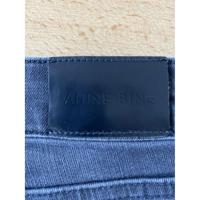 Pre-owned Anine Bing Grey Cotton - Elasthane Jeans