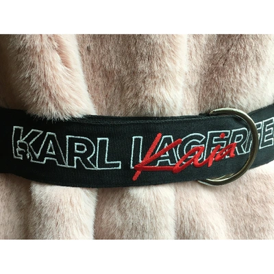 Pre-owned Karl Lagerfeld Faux Fur Coat In Pink