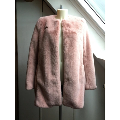 Pre-owned Karl Lagerfeld Faux Fur Coat In Pink