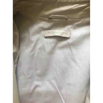 Pre-owned Bottega Veneta Leather Coat In White