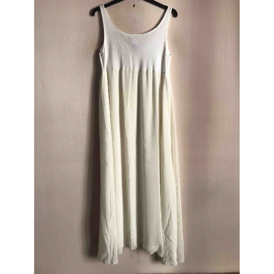 Pre-owned Kristensen Du Nord Silk Mid-length Dress In Ecru