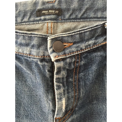 Pre-owned Miu Miu Straight Jeans In Blue